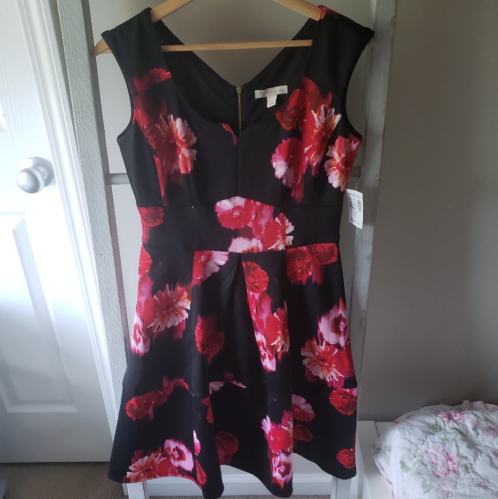 Dress Barn Black Dress with Floral Pattern